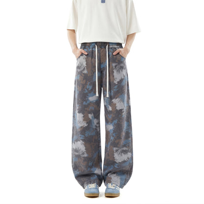 Printed Straight-Leg Lyocell Trousers