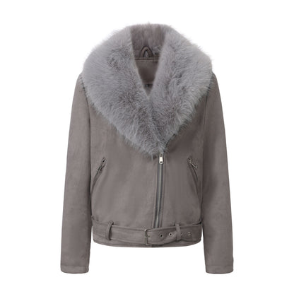 Giacca biker in similpelle con cappuccio rimovibile