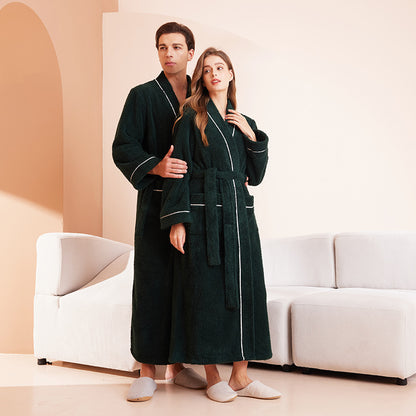 Bata de dormir larga de coralina para parejas