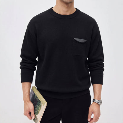 Basic-Herrenpullover mit Rundhalsausschnitt