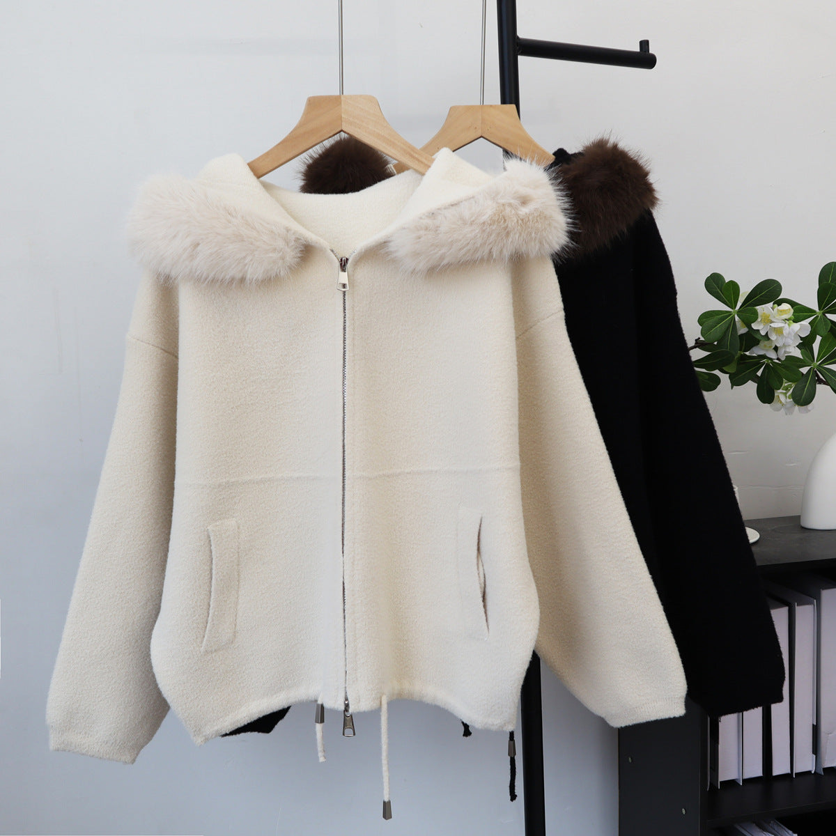 Double-Zip Hooded Jacket