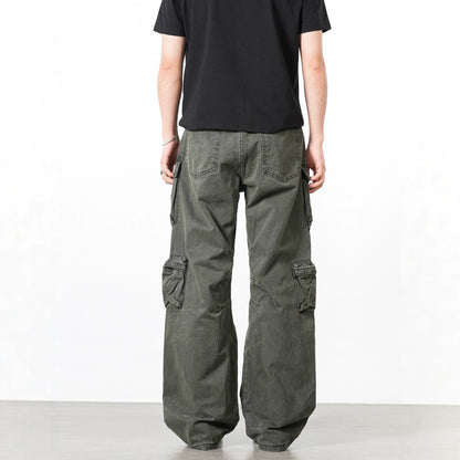 Multi-Pocket Straight-Leg Cargo Jeans