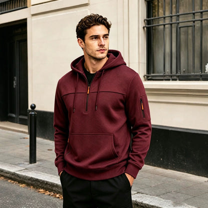 Sudadera multibolsillos con capucha y cremallera