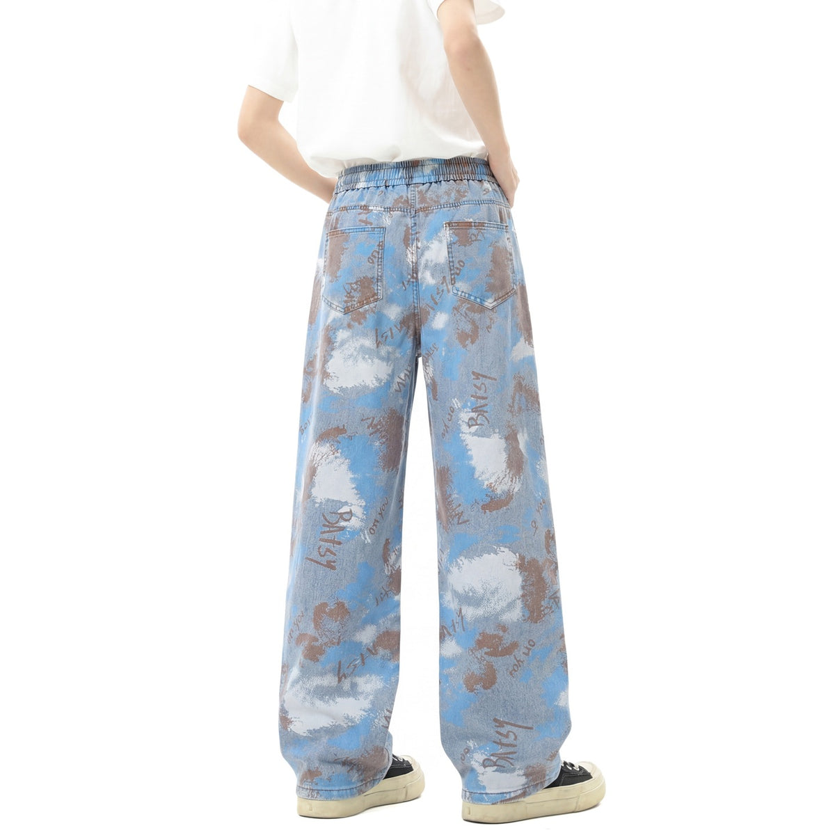 Printed Straight-Leg Lyocell Trousers