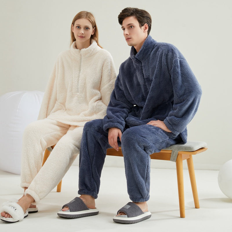 Conjunto de pijama de forro polar coral para parejas