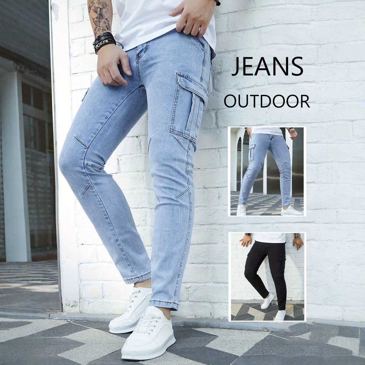 Vintage Slim-Leg Denim Jeans