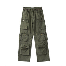 Multi-Pocket Straight-Leg Cargo Jeans