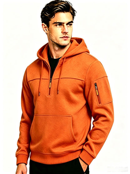 Sudadera multibolsillos con capucha y cremallera
