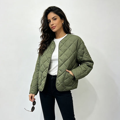 Wattierte Jacke mit Rautensteppung