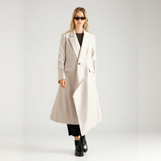 Asymmetric One-Button Long Windbreaker