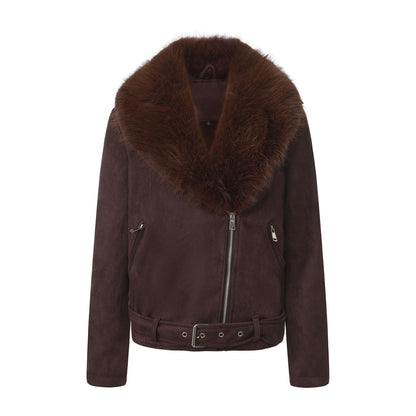Giacca biker in similpelle con cappuccio rimovibile