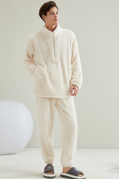 Conjunto de pijama de forro polar coral para parejas