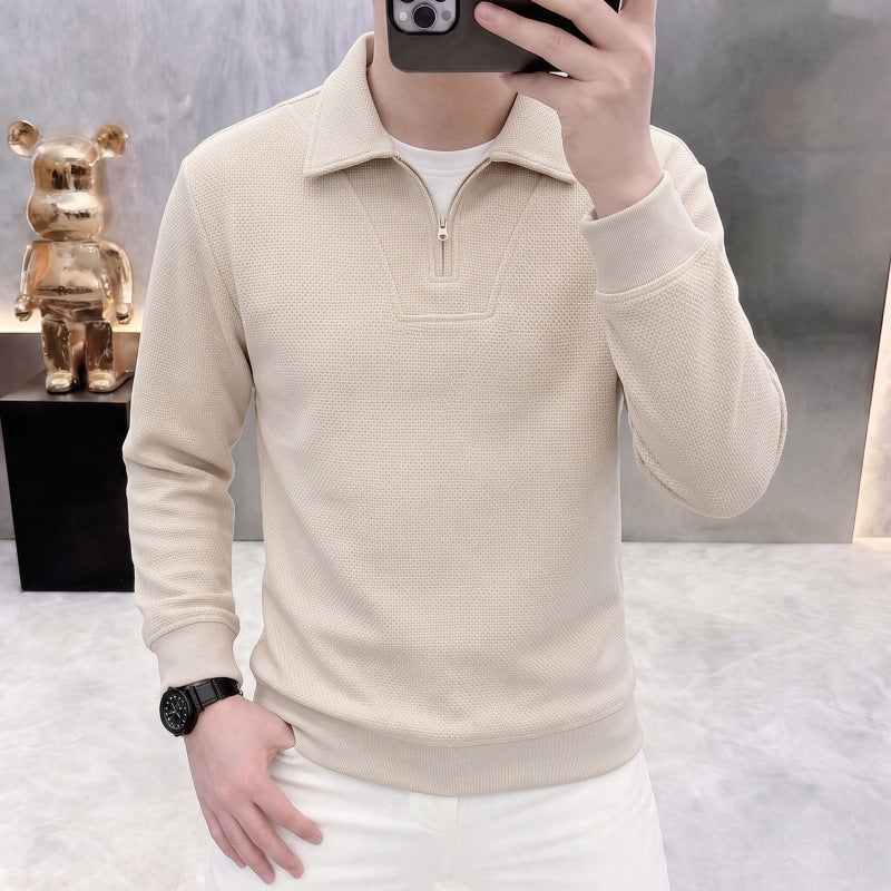 Half-Zip Collared Sweatshirt