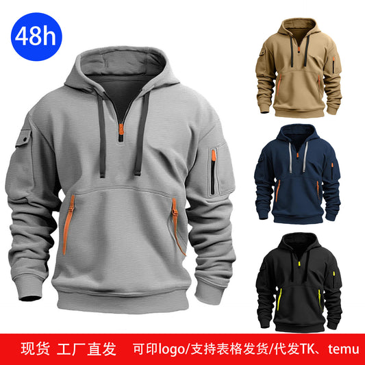 Sudadera multibolsillos con forro polar y capucha