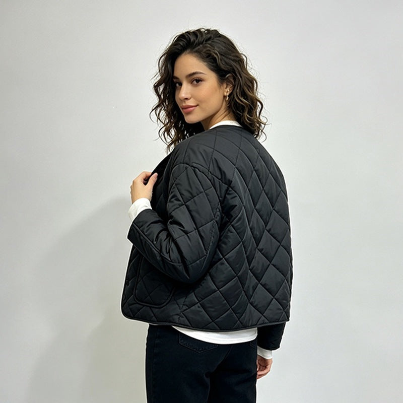 Wattierte Jacke mit Rautensteppung