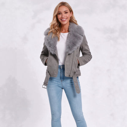 Giacca biker in similpelle con cappuccio rimovibile