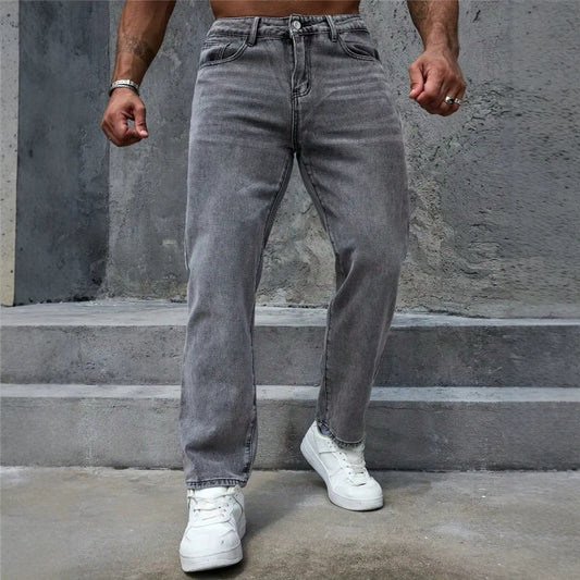 Vintage-Wash Grey Jeans