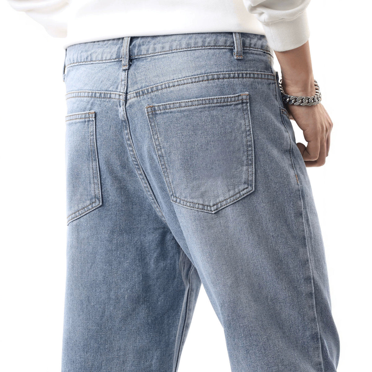 Gerade Herrenjeans mit Retro-Waschung