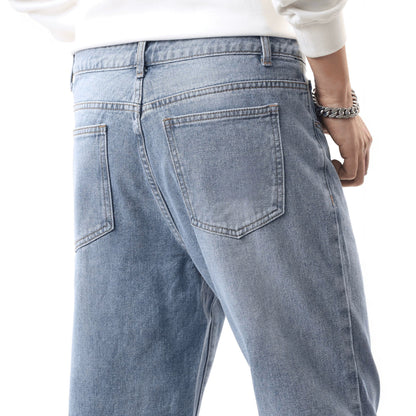 Gerade Herrenjeans mit Retro-Waschung