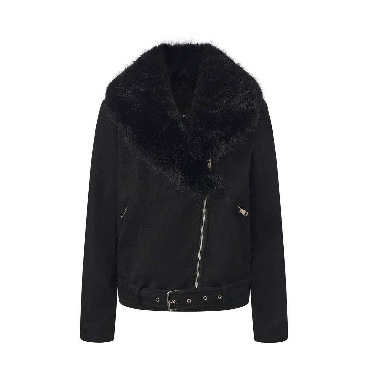 Giacca biker in similpelle con cappuccio rimovibile