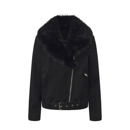 Giacca biker in similpelle con cappuccio rimovibile
