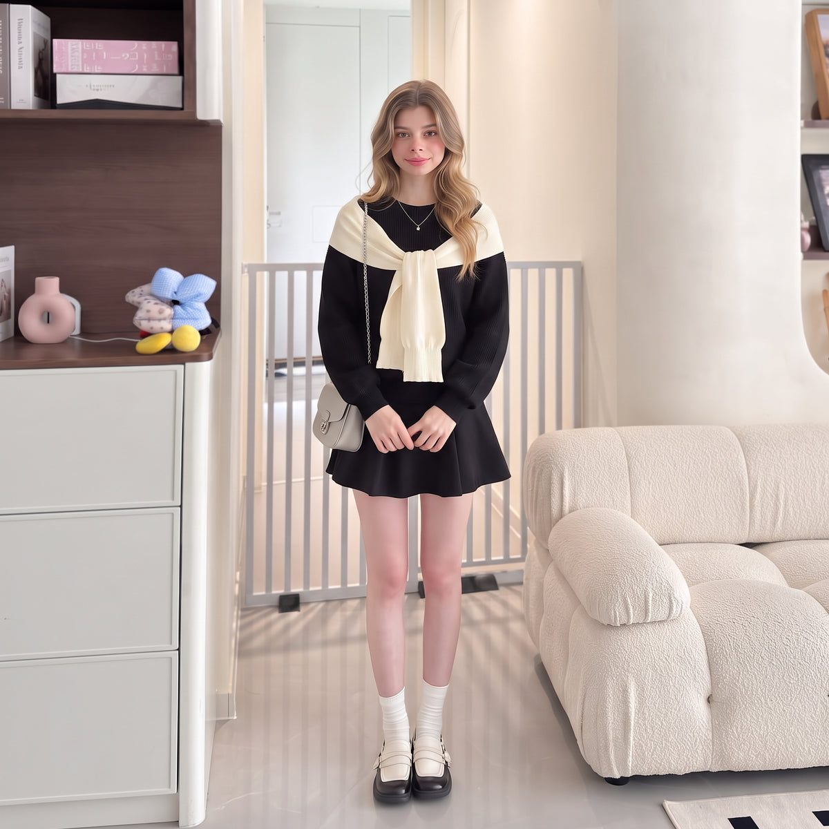 Couples Irregular-Cut Knit Sweater