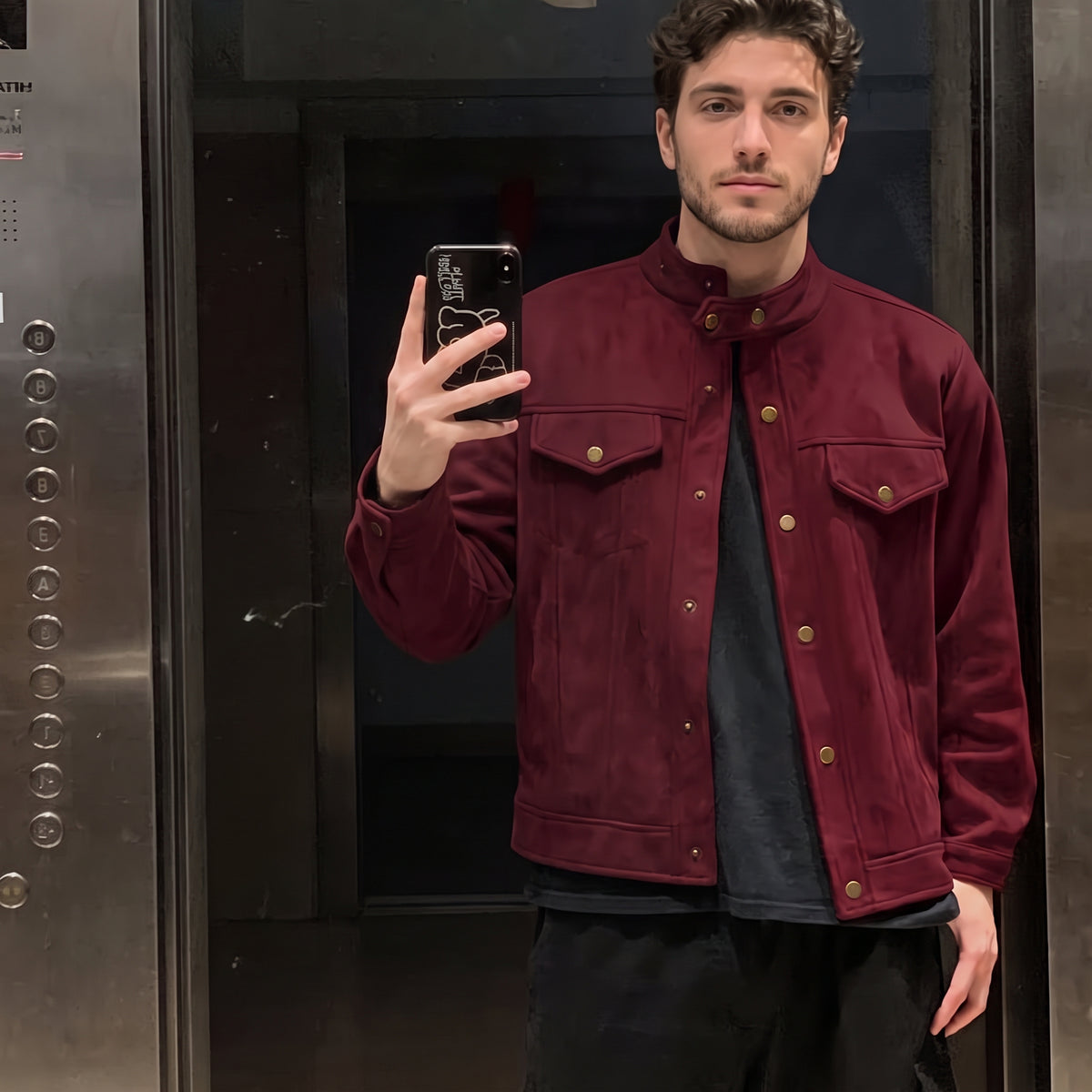 Chaqueta casual roja para parejas