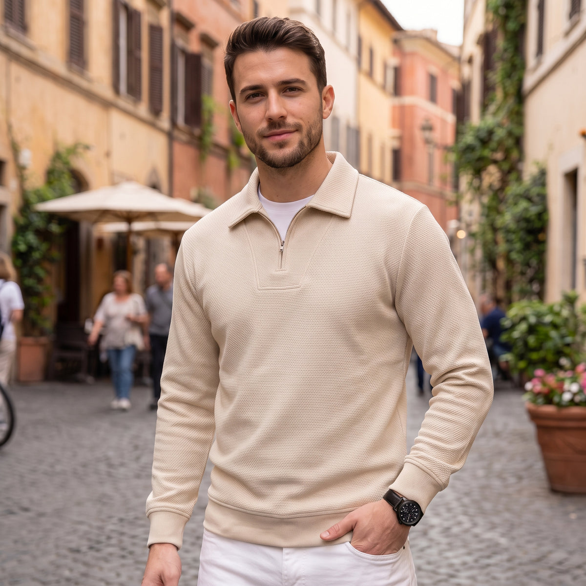 Sweat à col demi-zippé