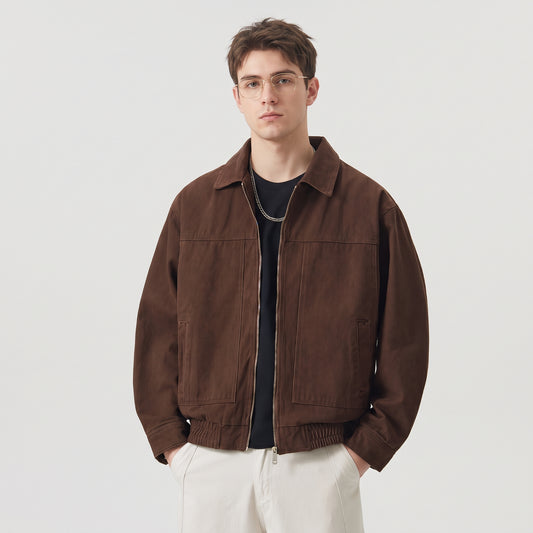 Herren-Baumwolljacke mit Reverskragen
