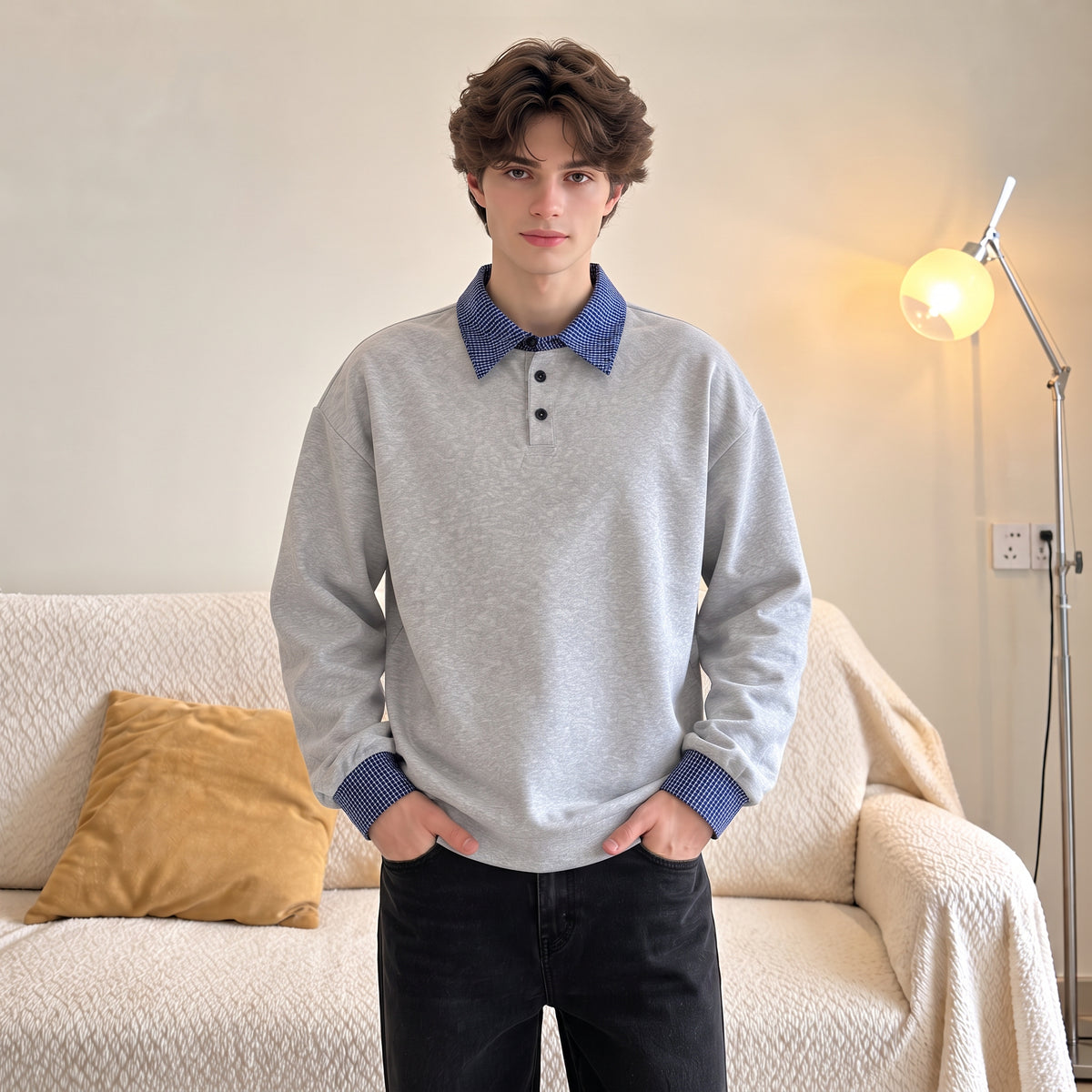 Conjunto de pareja con sudadera color block