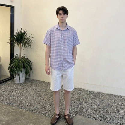 Checked Dress & Linen Shirt Couples Set