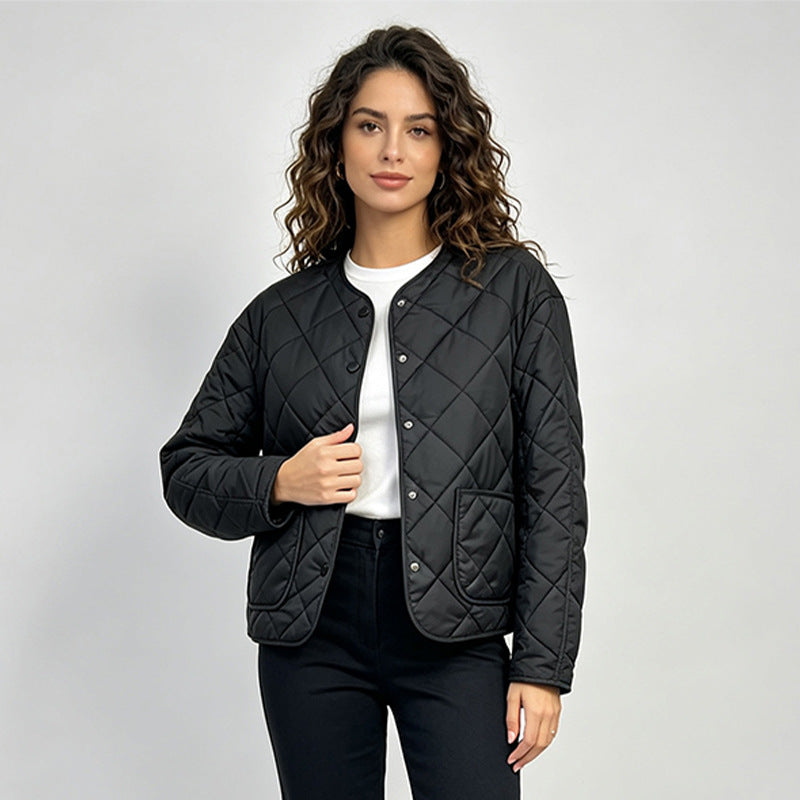 Wattierte Jacke mit Rautensteppung